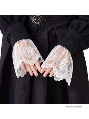 Detachable Wrist Cuffs for Women Victorian Costume Sleeve Bracelets